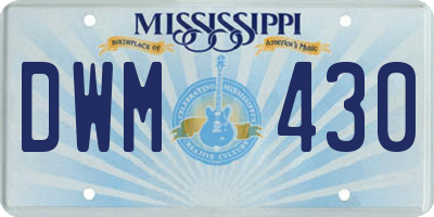 MS license plate DWM430