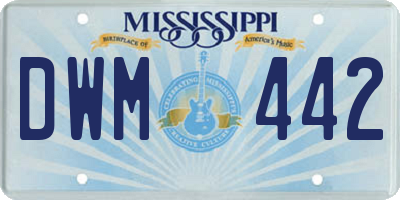 MS license plate DWM442