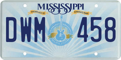 MS license plate DWM458