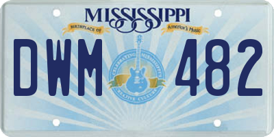 MS license plate DWM482