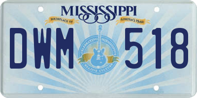 MS license plate DWM518