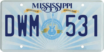 MS license plate DWM531