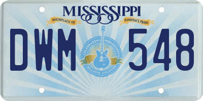 MS license plate DWM548