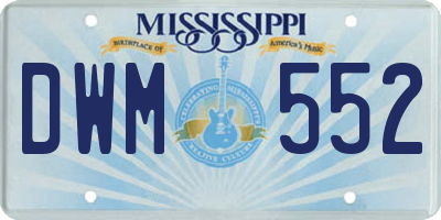 MS license plate DWM552