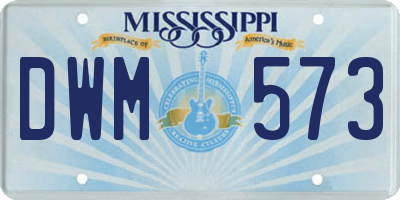 MS license plate DWM573