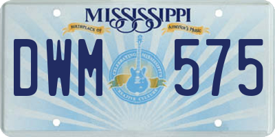 MS license plate DWM575