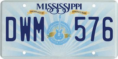 MS license plate DWM576