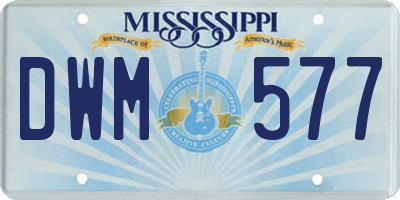 MS license plate DWM577