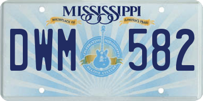 MS license plate DWM582
