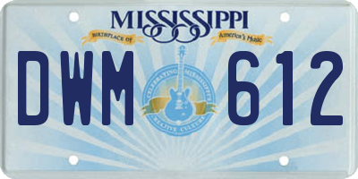 MS license plate DWM612