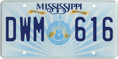 MS license plate DWM616