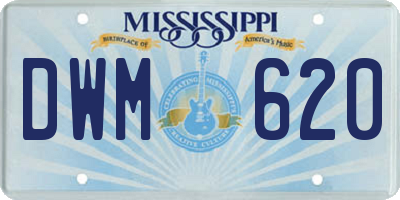 MS license plate DWM620
