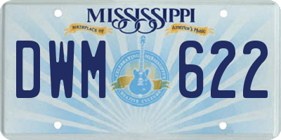 MS license plate DWM622