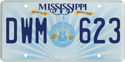 MS license plate DWM623