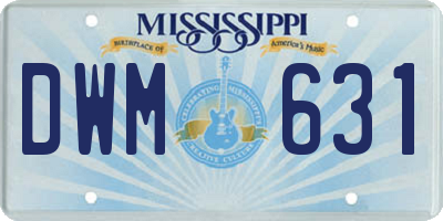 MS license plate DWM631