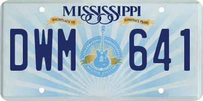 MS license plate DWM641