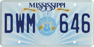MS license plate DWM646