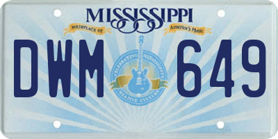 MS license plate DWM649