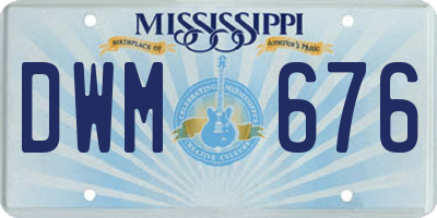 MS license plate DWM676