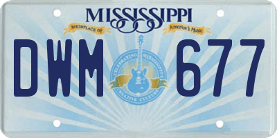 MS license plate DWM677
