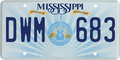 MS license plate DWM683