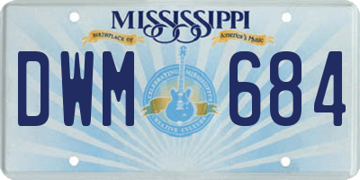 MS license plate DWM684