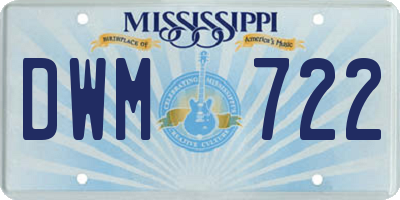 MS license plate DWM722