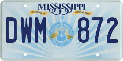 MS license plate DWM872