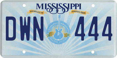 MS license plate DWN444