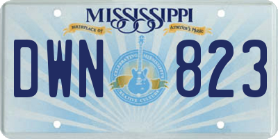 MS license plate DWN823