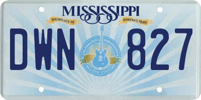MS license plate DWN827