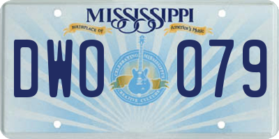 MS license plate DWO079