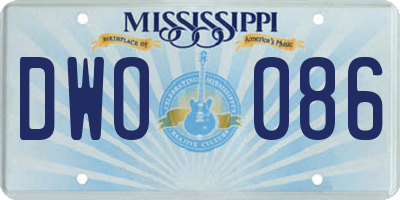 MS license plate DWO086