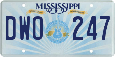 MS license plate DWO247