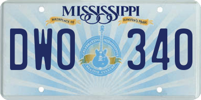 MS license plate DWO340