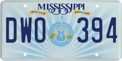 MS license plate DWO394