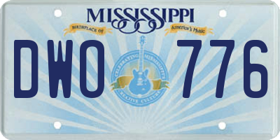 MS license plate DWO776