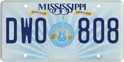 MS license plate DWO808