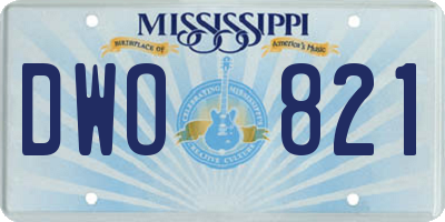 MS license plate DWO821