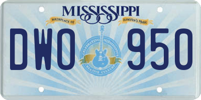 MS license plate DWO950
