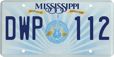 MS license plate DWP112