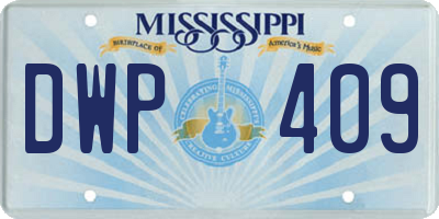 MS license plate DWP409