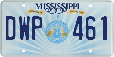 MS license plate DWP461