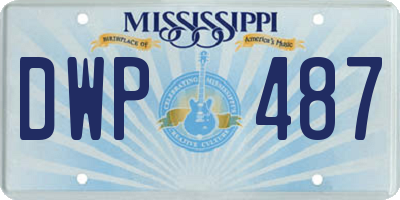MS license plate DWP487