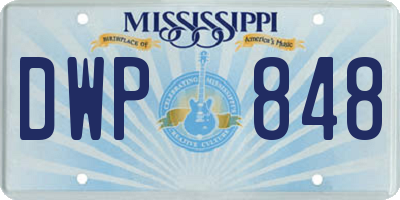 MS license plate DWP848