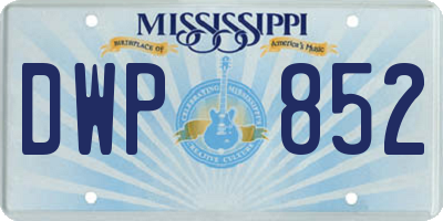 MS license plate DWP852