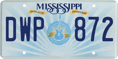 MS license plate DWP872