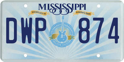 MS license plate DWP874