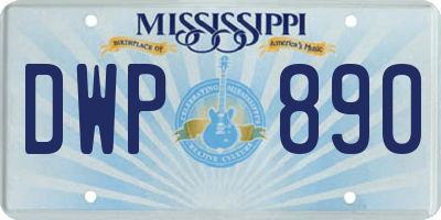 MS license plate DWP890