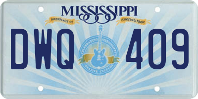 MS license plate DWQ409